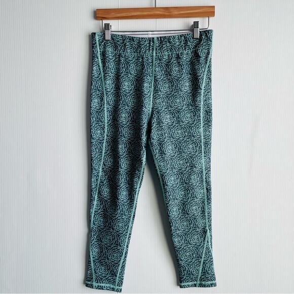 Ivory Ella floral patterned yoga pants size large blue and green flower print - Picture 3 of 11